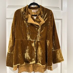 Free People Gold Velvet Jacket
